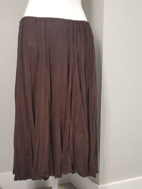 Cato Brown Pleated Maxi Skirt